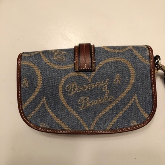 DOONEY & bourke denim leather wristlet clutch bag